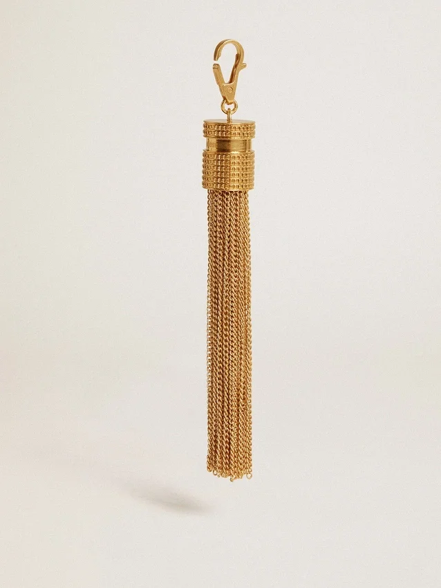 Colgante con forma de borla de latón en color oro antiguo