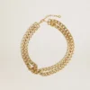 Collar de cadena trenzada en color oro antiguo con cierre en forma de estrella
