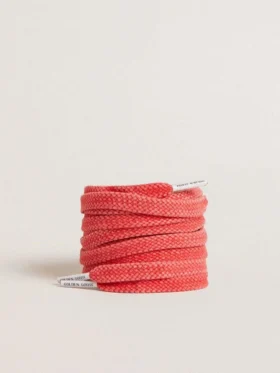 Cordones de algodón rojos con detalles blancos