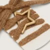 Cordones de lana de color marrón «Pieles» con mosquetón en forma de estrella dorada