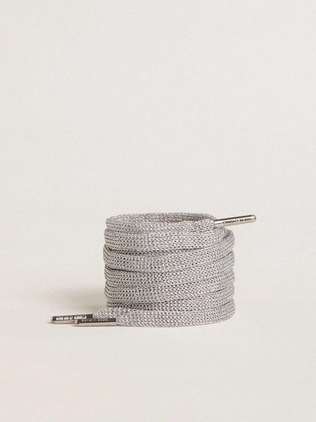 Cordones de lurex plateados