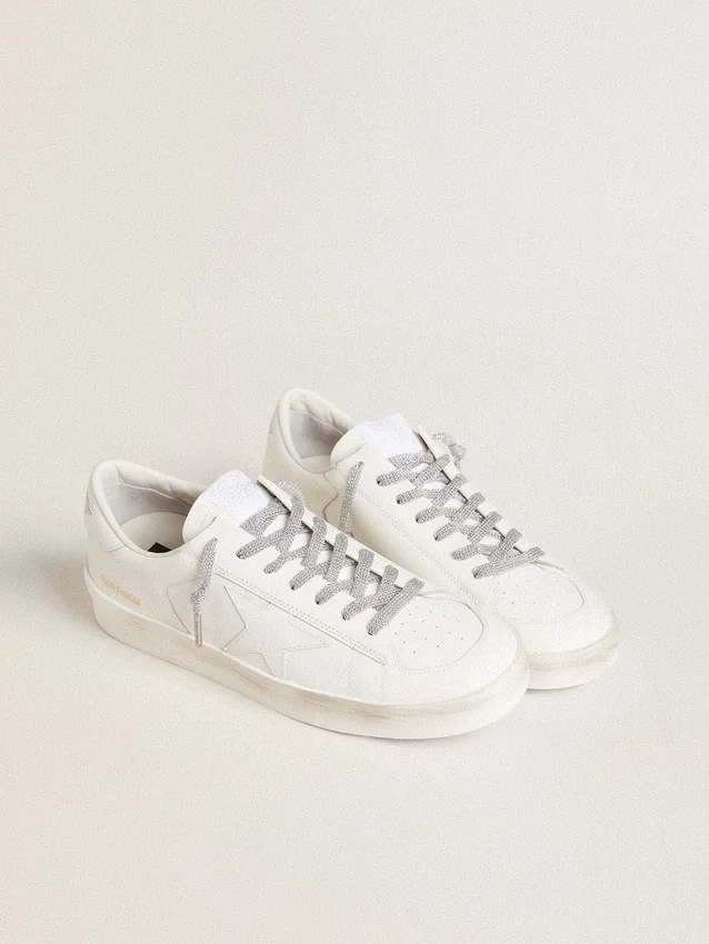Cordones de lurex plateados