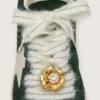 Cordones de mohair blanco «Pieles» con colgante de joyería