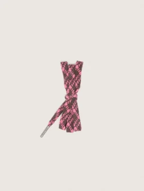 Cordones de tartán marrón oscuro y rosa