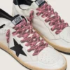 Cordones de tartán marrón oscuro y rosa