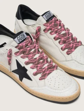 Cordones de tartán marrón oscuro y rosa