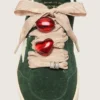 Cordones dorados «Pieles» de CNY con dijes rojos y cristales