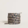 Cordones marrones con estampado de leopardo y estrellas blancas en contraste