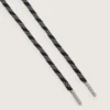 Cordones negros para senderismo con detalles en gris