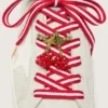 Cordones «Pieles» rojos y blancos con colgante de cereza