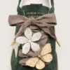 Cordones «Sparkling» de Pieles en marrón, negro y plateado con diseño en espiga y dos dijes aplicados