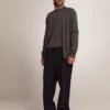 Cárdigan de hombre de algodón gris melange con logotipo en la espalda
