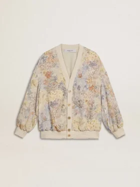 Cárdigan de mujer con estampado floral y bordados