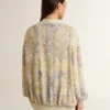 Cárdigan de mujer con estampado floral y bordados