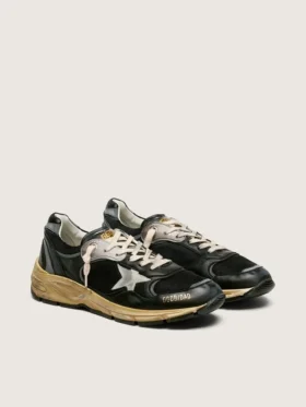 Dad-Star para hombre en malla negra y plateada y napa con estrella gris hielo