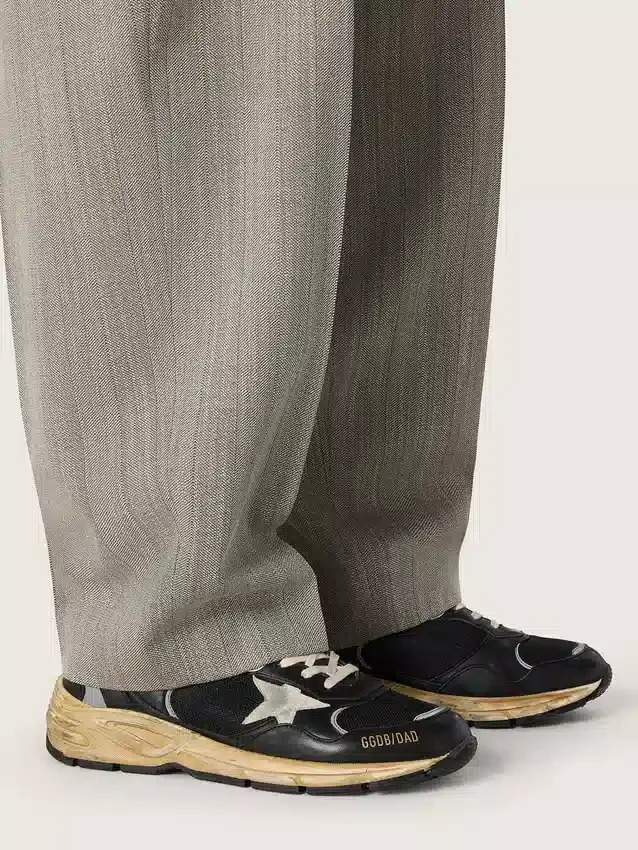 Dad-Star para hombre en malla negra y plateada y napa con estrella gris hielo