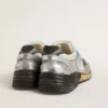 Dad-Star para hombre en malla y piel con lámina plateada y estrella de piel negra