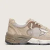 Dad-Star para hombre en malla beige y ante con estrella de piel plateada