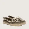 Espadrilles Cruise para mujer en lona verde militar con cordones de senderismo blancos