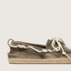 Espadrilles Cruise para mujer en lona verde militar con cordones de senderismo blancos