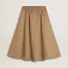 Falda circular beige para mujer