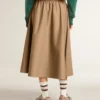 Falda circular beige para mujer