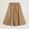 Falda circular beige para mujer