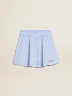 Falda para niñas con rayas azul claro