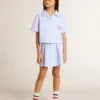 Falda para niñas con rayas azul claro