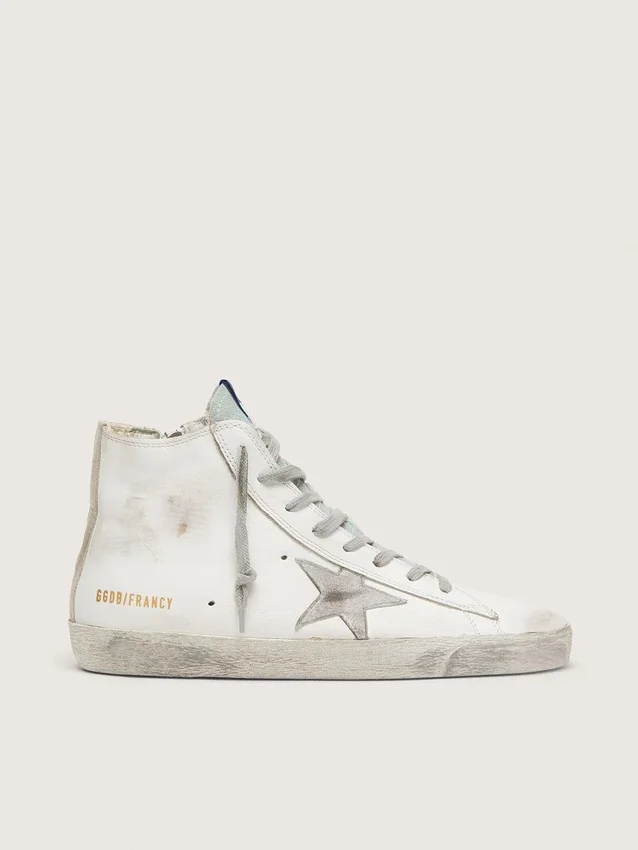 Francy para hombre en piel con estrella de ante plateada