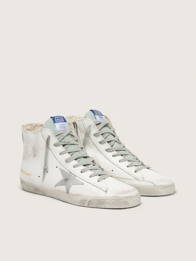 Francy para hombre en piel con estrella de ante plateada