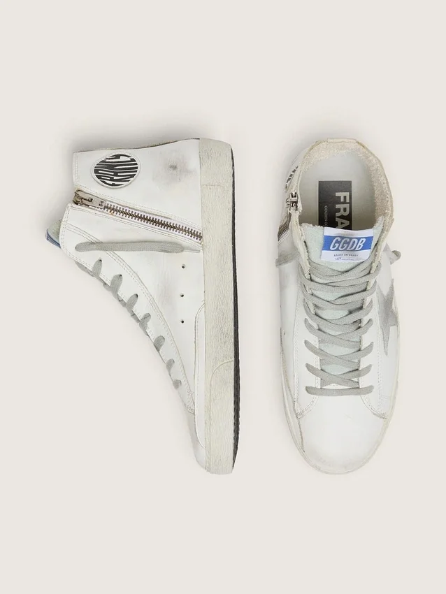 Francy para hombre en piel con estrella de ante plateada