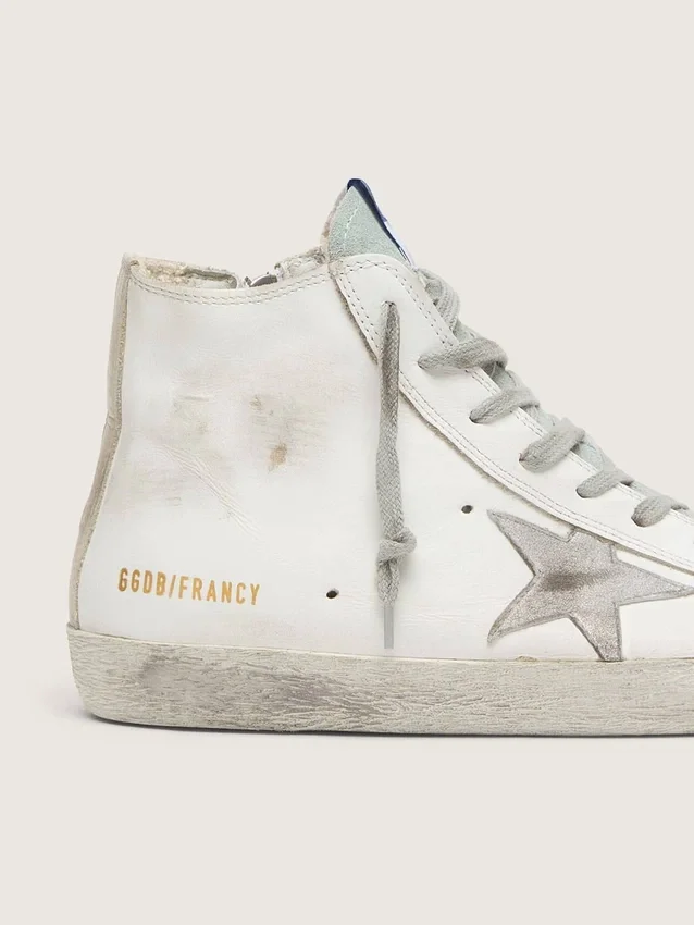 Francy para hombre en piel con estrella de ante plateada
