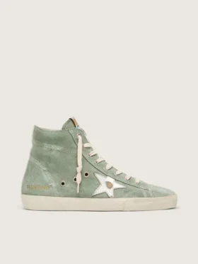 Francy en ante verde con estrella de piel metalizada plateada