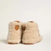 Francy para mujer en piel de oveja beige con estrella de cuero marrón