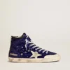 Francy Penstar para mujer en lentejuelas azul brillante con estrella de ante gris hielo
