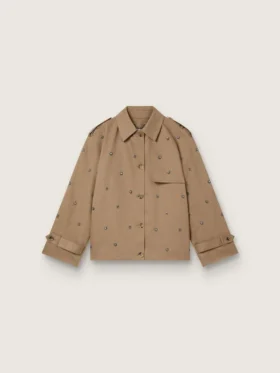 Gabardina oversize para mujer con cristales