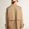Gabardina oversize para mujer con cristales