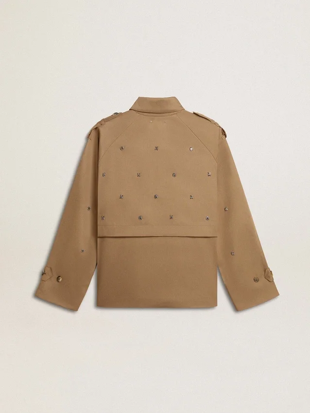 Gabardina oversize para mujer con cristales