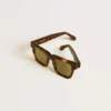 Gafas de sol cuadradas Jamie con montura marrón habana