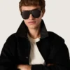 Gafas de sol de estilo aviador con montura y lentes negras