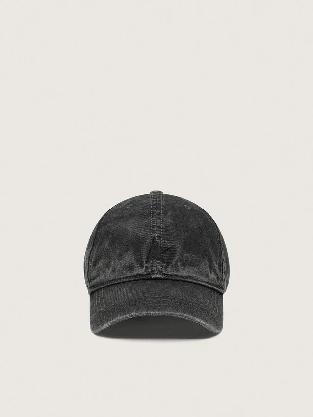 Gorra de béisbol antracita con estrella bordada tono sobre tono