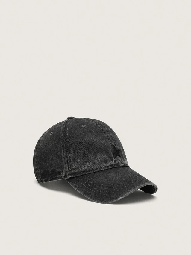 Gorra de béisbol antracita con estrella bordada tono sobre tono