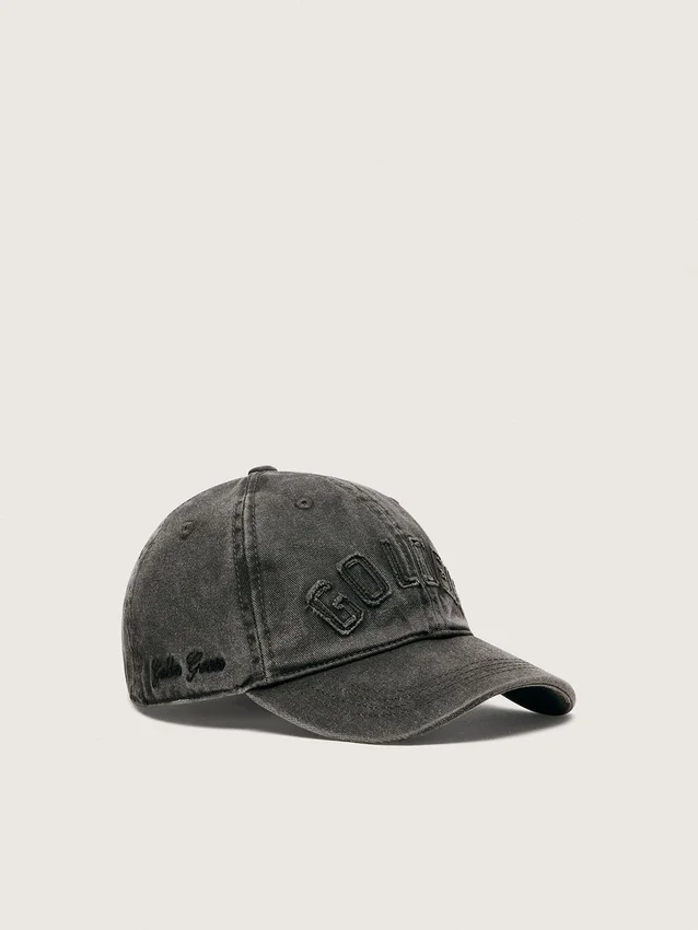 Gorra de béisbol antracita con parche «Golden» tono sobre tono