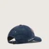 Gorra de béisbol azul vaquero con parche «Golden» de rizo rojo y blanco