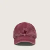Gorra de béisbol burdeos con estrella bordada tono sobre tono
