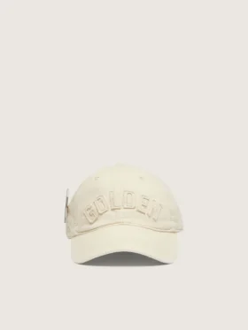 Gorra de béisbol color crema con parche «dorado» tono sobre tono y pin de estrella verde
