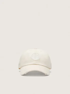 Gorra de béisbol Journey de sarga de algodón blanca con parche y bordado «golden goose»