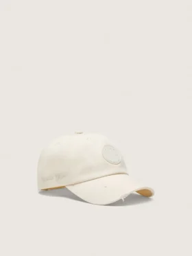 Gorra de béisbol Journey de sarga de algodón blanca con parche y bordado «golden goose»