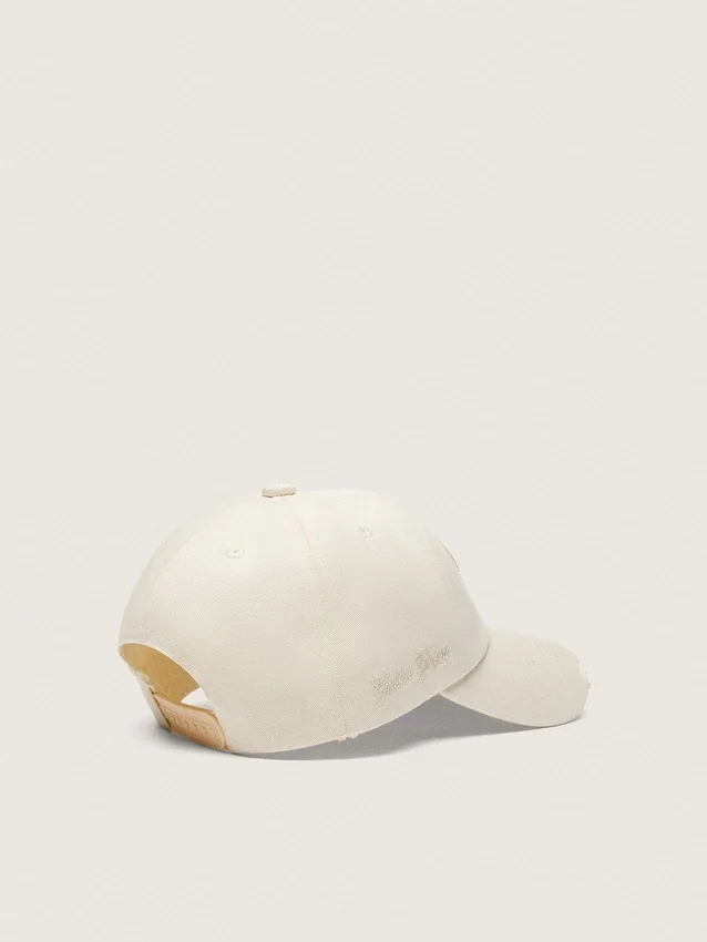 Gorra de béisbol Journey de sarga de algodón blanca con parche y bordado «golden goose»
